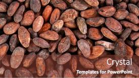  Presentation with cacao - Colorful slide deck enhanced with raw-cacao-beans-top-down backdrop and a tawny brown colored foreground