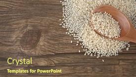  Presentation with rice - Slides consisting of raw-carnaroli-risotto-rice background and a tawny brown colored foreground