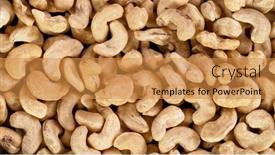  Presentation with nuts - PPT layouts having raw-cashews-nuts-top-down background and a gold colored foreground