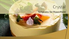  Presentation with cheesecake - Audience pleasing presentation theme consisting of raw-cheesecake-with-fresh-berries backdrop and a blonde colored foreground