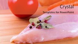  Presentation with breast - Amazing slides having raw-chicken-breast-on-cutting backdrop and a red colored foreground