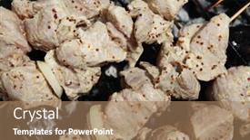  Presentation with charcoal - Cool new PPT layouts with raw-chicken-breast-shish-kebab backdrop and a coral colored foreground