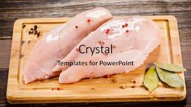  Presentation with vegetable cutting board - Audience pleasing presentation theme consisting of raw chicken breasts on cutting backdrop and a lemonade colored foreground