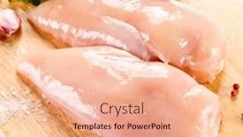  Presentation with cutting board - Cool new slide deck with raw-chicken-breasts-on-cutting backdrop and a coral colored foreground