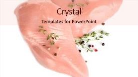  Presentation with broiler - Colorful theme enhanced with raw chicken fillet with pepper backdrop and a lemonade colored foreground