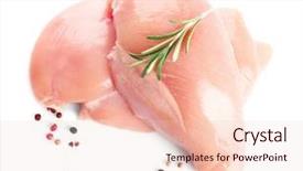  Presentation with grains - Amazing theme having raw chicken fillet with pepper backdrop and a lemonade colored foreground
