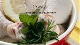  Presentation with chicken - Audience pleasing presentation consisting of raw-chicken-in-a-red backdrop and a soft green colored foreground