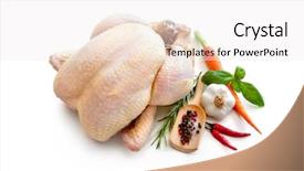  Presentation with chicken - Cool new theme with raw chicken isolated on white backdrop and a sky blue colored foreground