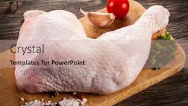  Presentation with cutting board - PPT layouts featuring raw-chicken-leg-on-cutting background and a soft green colored foreground
