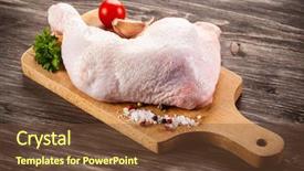  Presentation with vegetable cutting board - Slide deck consisting of raw chicken leg on cutting background and a tawny brown colored foreground
