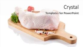  Presentation with cutting board - PPT layouts featuring raw chicken leg on cutting background and a white colored foreground