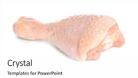  Presentation with broiler - Cool new PPT theme with raw chicken leg on white backdrop and a white colored foreground