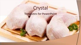  Presentation with vegetable cutting board - Beautiful PPT theme featuring raw chicken legs on cutting backdrop and a lemonade colored foreground