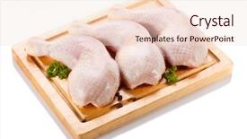  Presentation with airport boarding board - Theme featuring raw chicken legs on cutting background and a lemonade colored foreground