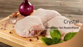  Presentation with cutting board - PPT layouts consisting of raw chicken legs on cutting background and a  colored foreground
