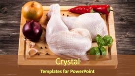  Presentation with vegetable cutting board - Cool new slide deck with raw chicken legs on cutting backdrop and a red colored foreground