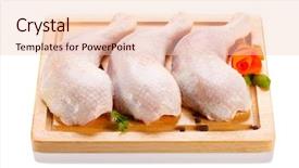  Presentation with cutting board - Presentation theme with raw chicken legs on cutting background and a lemonade colored foreground