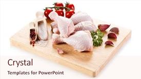  Presentation with vegetable cutting board - Beautiful slide deck featuring raw chicken legs on cutting backdrop and a lemonade colored foreground