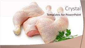  Presentation with chicken - Beautiful slide deck featuring broiler - raw chicken legs on white backdrop and a sky blue colored foreground