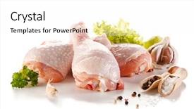  Presentation with animal chicken - Beautiful PPT layouts featuring raw chicken legs on white backdrop and a white colored foreground