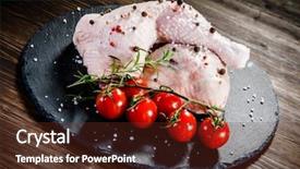  Presentation with chicken - Theme consisting of raw chicken legs on wooden background and a  colored foreground