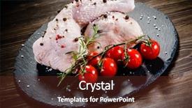  Presentation with morfology of chicken - Theme featuring raw chicken legs on wooden background and a  colored foreground