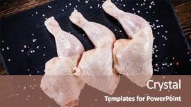  Presentation with chicken - Theme with raw chicken legs on wooden background and a  colored foreground