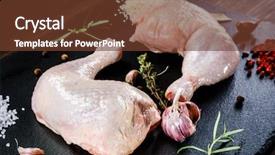  Presentation with chicken little chicks - Audience pleasing PPT layouts consisting of raw chicken legs on wooden backdrop and a  colored foreground