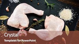  Presentation with chicken - Beautiful PPT layouts featuring raw chicken legs on wooden backdrop and a  colored foreground