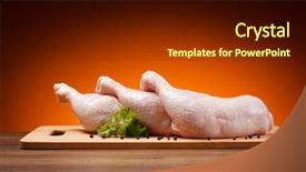  Presentation with raw meat - Slide set enhanced with raw chicken legs background and a tawny brown colored foreground