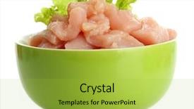  Presentation with chicken meat package - Amazing presentation theme having raw chicken meat in bowl backdrop and a yellow colored foreground