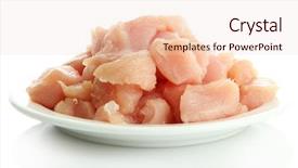  Presentation with chicken meat package - Audience pleasing PPT layouts consisting of raw chicken meat on plate backdrop and a lemonade colored foreground