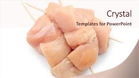  Presentation with raw meat - Slide deck having raw chicken meat on white background and a  colored foreground