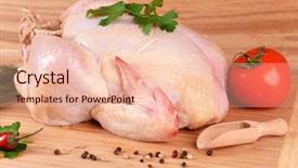  Presentation with chicken - Slide set featuring raw chicken on wooden table background and a lemonade colored foreground