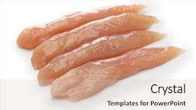  Presentation with chicken - Presentation theme enhanced with raw chicken tenders isolated background and a lemonade colored foreground