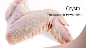  Presentation with bone - Presentation with raw chicken wing isolated background and a white colored foreground