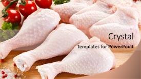  Presentation with cutting board - Slides having raw chicken wings and drumsticks background and a lemonade colored foreground