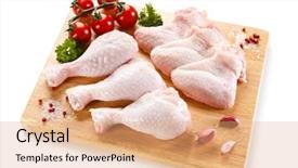  Presentation with cutting board - Cool new presentation theme with raw chicken wings and drumsticks backdrop and a  colored foreground