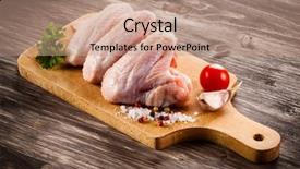  Presentation with vegetable cutting board - Amazing slide deck having raw chicken wings on cutting backdrop and a coral colored foreground