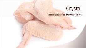  Presentation with chicken poultry farm white layer - PPT layouts enhanced with raw chicken wings on white background and a lemonade colored foreground