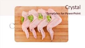  Presentation with wine green - Presentation theme with raw chicken wings with green background and a lemonade colored foreground