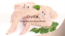  Presentation with chicken - Theme having raw chicken wings with parsley background and a lemonade colored foreground