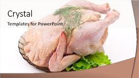  Presentation with raw meat - Presentation with raw chicken background and a sky blue colored foreground