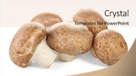  Presentation with mushroom - Slides with raw cremini mushrooms on white background and a  colored foreground