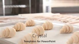  Presentation with bakery - Audience pleasing slide set consisting of raw crescent rolls on table in bakery backdrop and a lemonade colored foreground