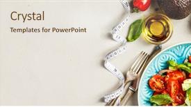  Presentation with vegan diet - Beautiful PPT theme featuring raw diet grey concrete backdrop and a sky blue colored foreground