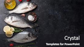  Presentation with cooking - Amazing slide deck having raw dorado fish with spices backdrop and a black colored foreground