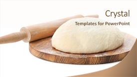 Presentation with wooden board for oktoberfest - Presentation theme featuring raw dough and rolling background and a cream colored foreground