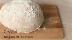  Presentation with dough - Presentation theme having raw-dough-covered-with-flour background and a coral colored foreground