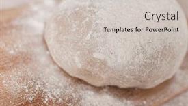  Presentation with recipe - PPT theme enhanced with raw-dough-covered-with-flour background and a light gray colored foreground